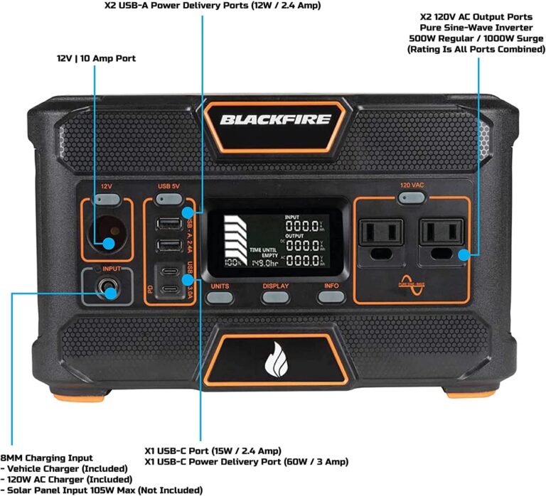 Blackfire by Klein Tools Portable Power Station Pac505 - 503Wh - Blackfire by Klein Tools Portable Solar Panel