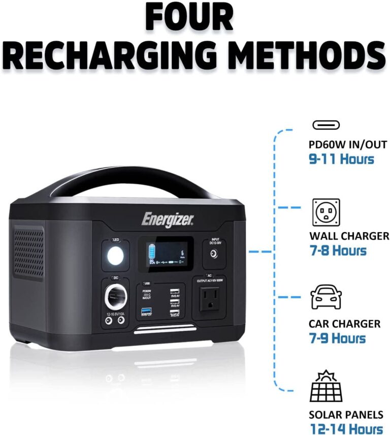 Energizer Portable Power Station 600W 626Wh Solar Generator with 4 USB-A Output