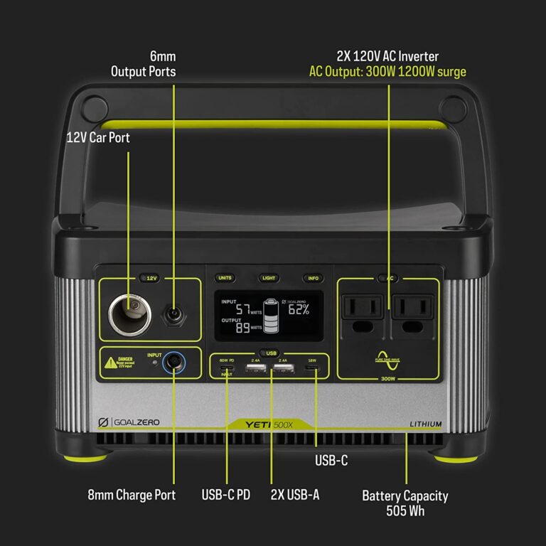 Goal Zero Yeti 500X Portable Power Station 505 Watt-Hours Solar-Powered Generator