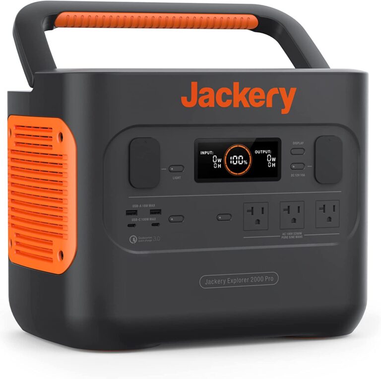 Jackery Explorer 2000 PRO Portable Power Station, 2160Wh Capacity with 3 x 2200W AC Outlets