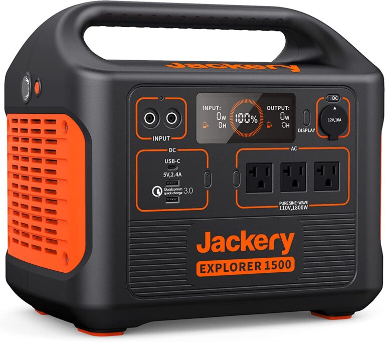 Jackery Portable Power Station Explorer 1500, 1534Wh Portable Generator with 3x110V/1800W AC Outlets