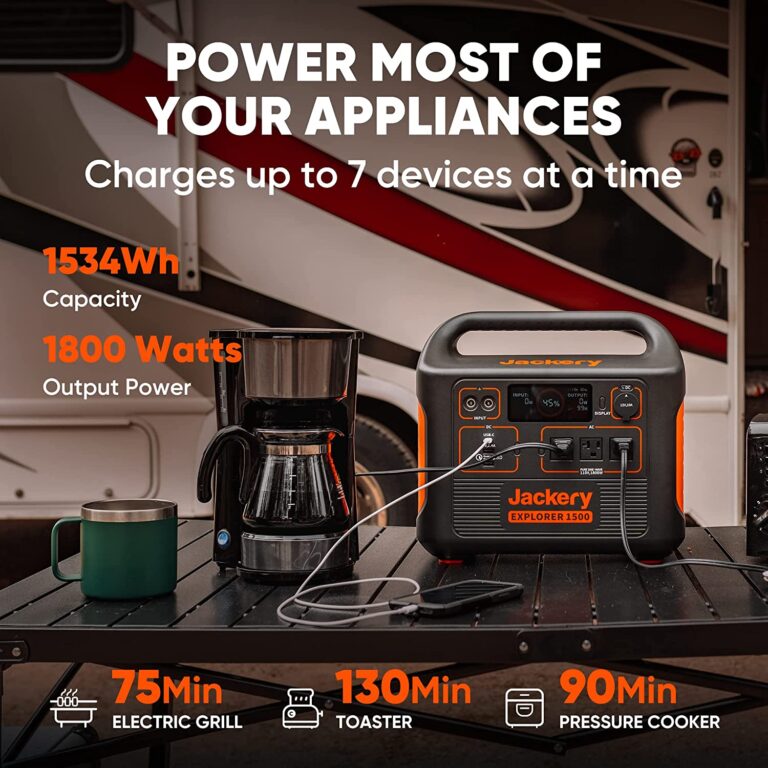 Jackery Portable Power Station Explorer 1500, 1534Wh Portable Generator with 3x110V/1800W AC Outlets