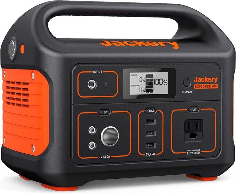 Jackery Portable Power Station Explorer 500, 518Wh Outdoor Solar Generator Mobile Lithium Battery Pack with 110V/500W AC Outlet