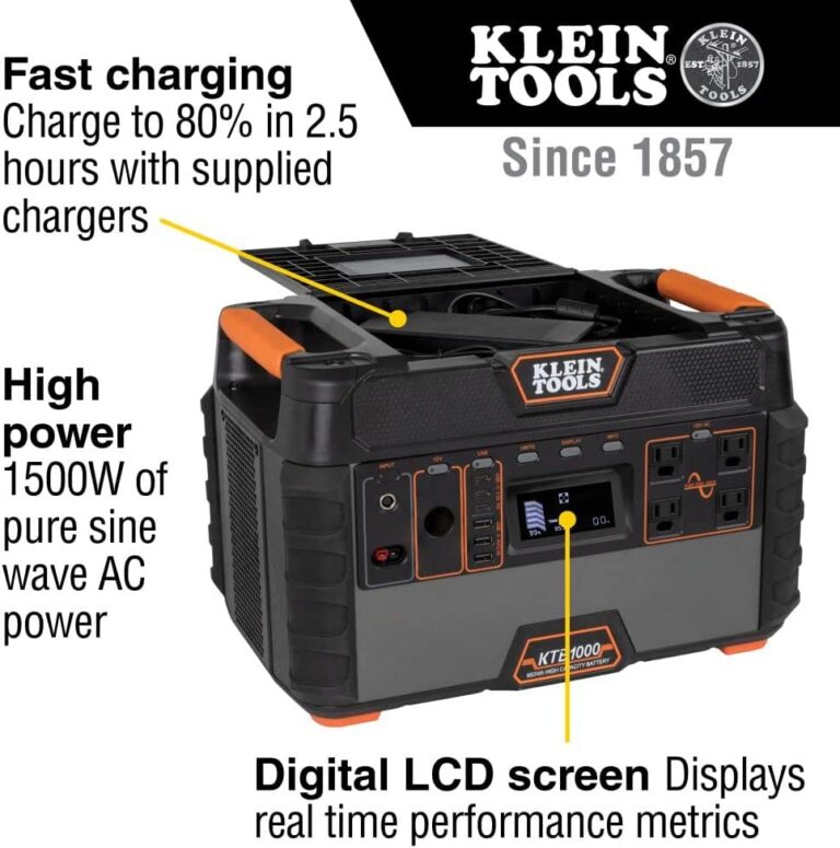 Klein Tools KTB1000 Portable Power Station, 983Wh Lithium-Ion Power Station