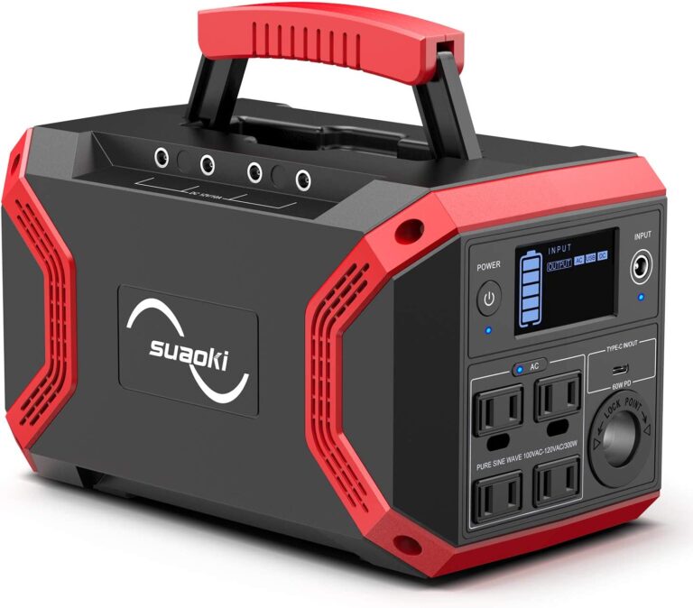 SUAOKI Portable Power Station, 322Wh Solar Generator Power Supply Battery Pack
