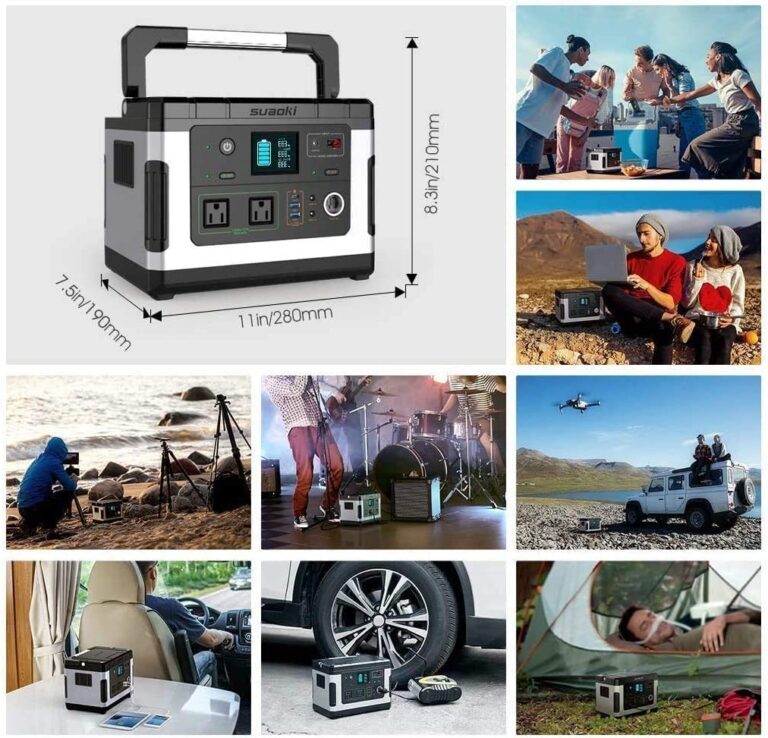 SUAOKI Solar Generators, G500 Portable Power Station 500Wh Camping Generator Lithium Battery Pack Power Supply