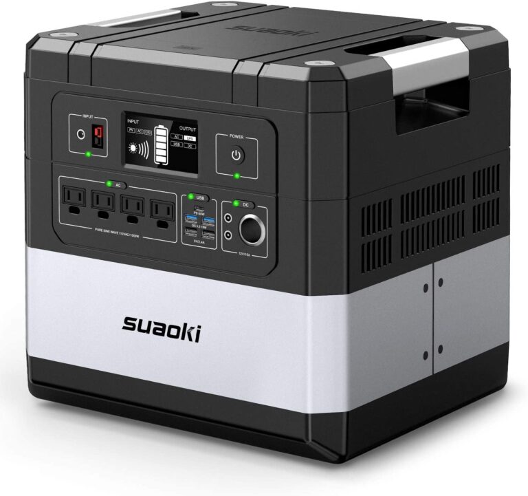 SUAOKI UPS Power Station, G1000 Portable Power Supply 1183Wh Silent Gas Free Generator